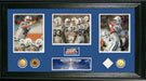 2007 Super Bowl XLI Champions Trio MVP Indianapolis Colts Peyton Manning Photos w/Piece of his Game Used Jersey and Four 24KT Gold Coins Professionally Framed and Matted Collectible 31 in. X 16 in. - Limited Edition 1 of 500 - 3 8x10 Color Action Photos - 1.5 in. X 1.5 in. Piece of Peyton Manning Game Used Jersey Swatch - GAME733K