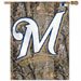 Milwaukee Brewers Camoflage Vertical Banner Flag 27 in. X 37 in. - Great Gift for Hunters w/Vibrant Colors Hang this Banner Anywhere - Indoor, Outdoor, Garage, Basement Bar, or Tailgate! - Made in the USA - 91313010