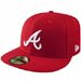 Atlanta Braves 59FIFTY White on Scarlet Fitted Hat Highest Quality New Era 100 Percent Wool MLB Major League Baseball Team Logo Offcially Licensed Fashion Adult Baseball Hat - 10047490