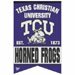Texas Christian University Horned Frogs Premium Felt Banner Flag 17 in. X 26 in. - NCAA College University Team Logo High Quality Premium Felt Banner Flag Roll it Up Take it to the Game or Hang it at Home or Dorm Room - Wrinkle Free, Vibrant Colors, and Made in the USA - 18359010