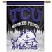 Texas Christian University Vertical Banner Flag 27 in. X 37 in. - TCU Horned Frogs - NCAA College Sports Team Vibrant Colors and Exciting Graphics NCAA Sports Team Logo for Indoor or Outdoor Use - Made in USA- POLE NOT INCLUDED - 39249010