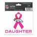 Denver Broncos NFL Team Logo Pink Women's Breast Cancer Awareness Ribbon Ultra Decal Window Cling - Daughter 3 in. 4 in. - A Portion of the Sale of this Product will be Donated to Cancer Research - Window Cling Ultra Decal for Your Car, Home, Locker, or Anywhere - 75748091
