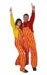 Red/Yellow Game Day Sports Striped Bib Overalls Pants 100% Cotton OVERSIZED - Women or Men Stand Out in the Crowd on Game Day at Any NFL Football Stadium, Party, or Tailgate - Size is Waist in Inches X Length in Inches - NOT LICENSED BY THE NFL OR KANSAS CITY CHIEFS