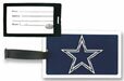 Dallas Cowboys Large NFL Team Logo Rubber Luggage Tag 4 3/8 in. X 2 5/8 in. with 8 1/4 Strap - Identify Your Luggage, Briefcase, or Golf Bag - Includes Insert Card for Contact Information or Slide Your Business Card In - FLT055