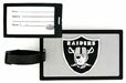 Oakland Raiders Large NFL Team Logo Rubber Luggage Tag 4 3/8 in. X 2 5/8 in. with 8 1/4 Strap - Identify Your Luggage, Briefcase, or Golf Bag - Includes Insert Card for Contact Information or Slide Your Business Card In - FLT125