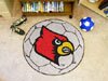University of Louisville Carinals Kentucky NCAA College Team Logo Soccer Shaped Welcome Floor Rug or Mat 29 in. Round w/Non-Skid Backing - Put this Baby in Any Room - Dorm Room, Home, Garage, Basement, or Fishing Cabin NCAA Mat - 2638