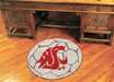 Washington State Cougars NCAA College Team Logo Soccer Shaped Welcome Floor Rug or Mat 29 in. Round w/Non-Skid Backing - Put this Baby in Any Room - Dorm Room, Home, Garage, Basement, or Fishing Cabin NCAA Mat - 628