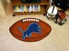 Detroit Lions NFL Team Logo Football Shaped Welcome Floor Rug or Mat 22 in. X 35 in. w/Non-Skid Backing - Put this Baby in Any Room - Dorm Room, Home, Garage, Basement, or Fishing Cabin