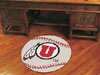 University of Utah Utes NCAA College Team Logo Baseball Shaped Welcome Floor Rug or Mat 29 in. Round w/Non-Skid Backing - Put this Baby in Any Room - Dorm Room, Home, Garage, Basement, or Fishing Cabin NCAA Mat - 3125