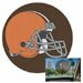 Cleveland Browns NFL Team Logo Car Window Perforated Baby Shade Decal Sticker (Like Window Cling) 12 in. Diameter - Provides 50% Shade for Baby with Unobstructed Backside Window View w/Removable Adhesive - Great Baby Shower Gift - 69755091