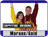 Maroon/Gold Striped Game Day Bib Overalls